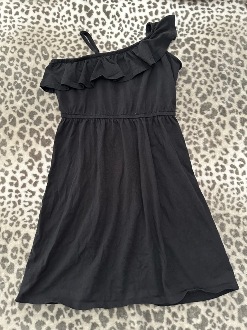 Old Navy Girls One Shoulder Elastic Waist Summer Dress in Black Size XL 14